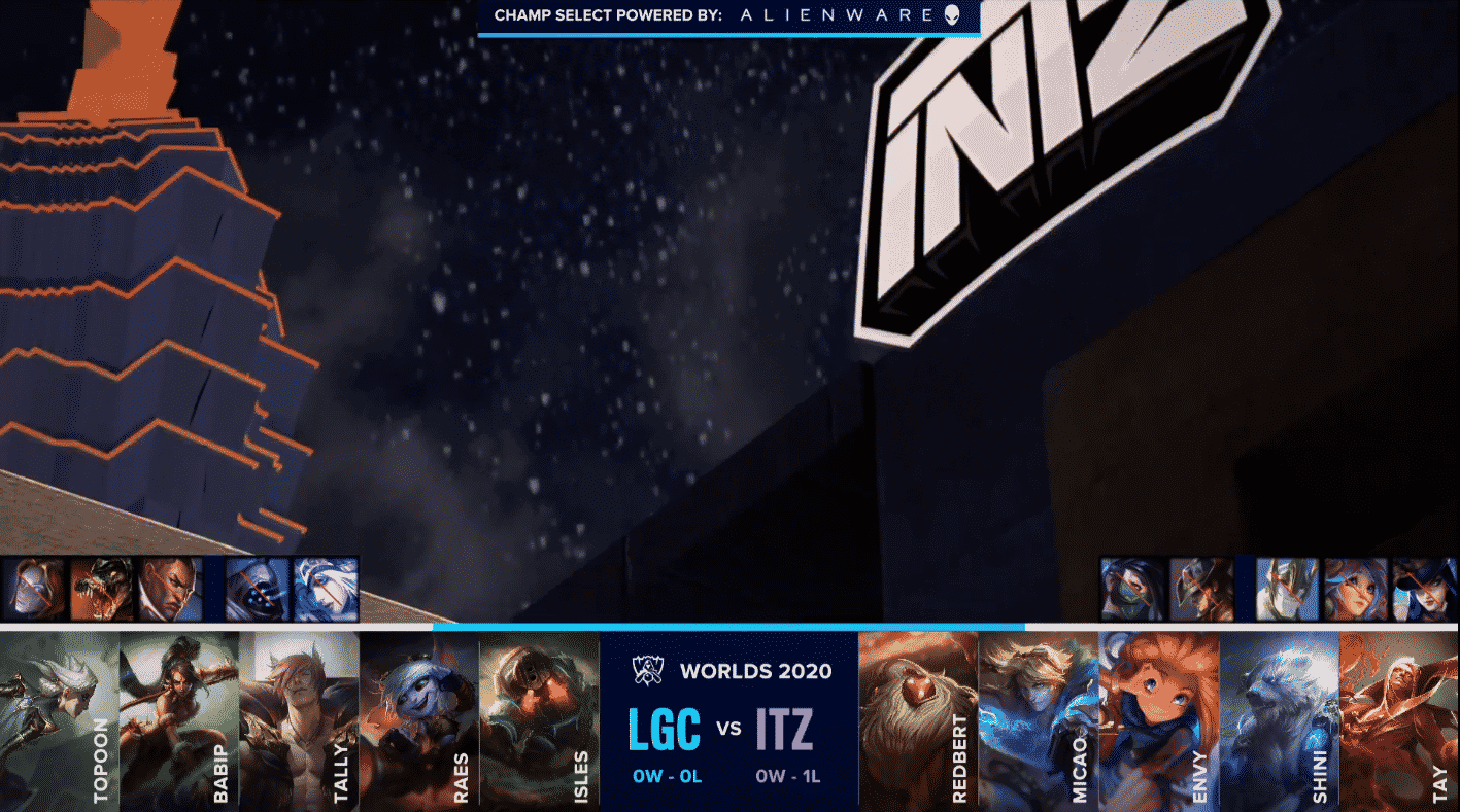 The INTZ logo cut on a backdrop with the LGC and INTZ drafts at the bottom