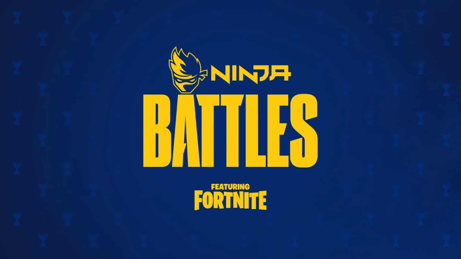 Ninja Battles featuring Fortnite appears in yellow text over a blue background with Ninja's logo