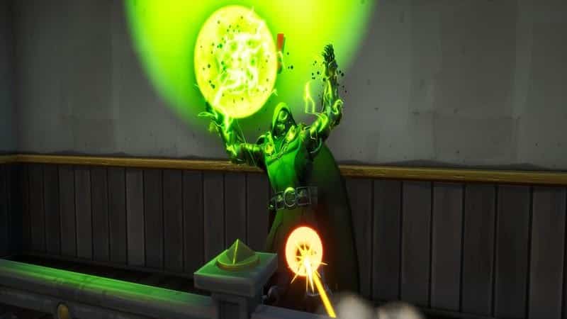 Dr Doom using his Mystical Bomb ability in game