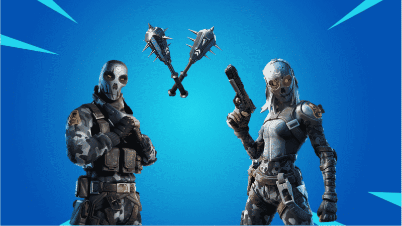 The Fortnite skin, Zadie, showing the male and female versions of the mecha humanoids