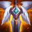A shield with an angelic pattern, the Guardian Angel item from League of Legends