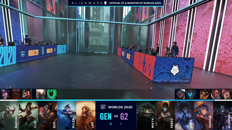 The Gen.G and G2 Esports ahead of their game two against each other with their drafts below