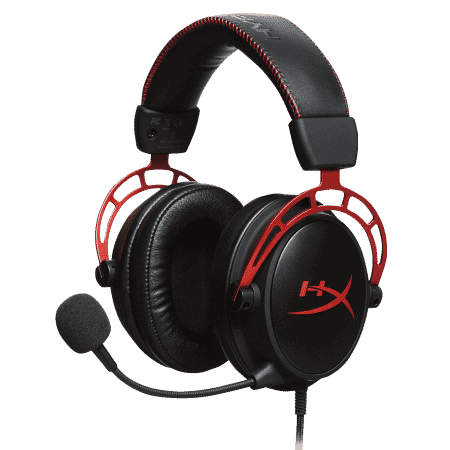 A photo of the HyperX Cloud Alpha gaming headset on a white background