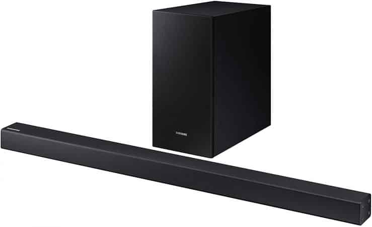 A Samsung 2.1 Soundbar HW-R450 is shown on a white background