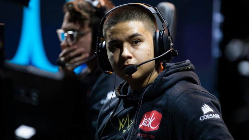 Anthony “Shotzzy” Cuevas-Castro looks toward the camera for a moment during a live game of CDL