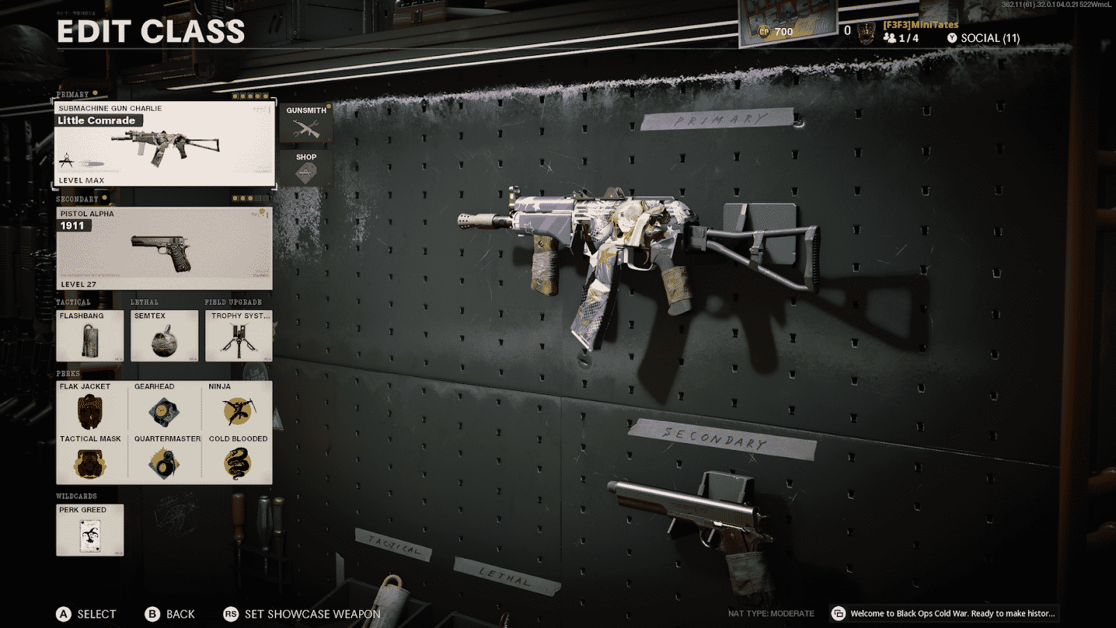 The AK-74u machine gun as it appears in the Black Ops Cold War loadout screen