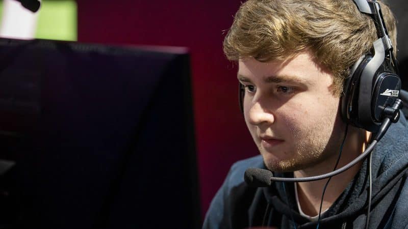 Thomas "TJHaLy" Haly watches his screen during a live match