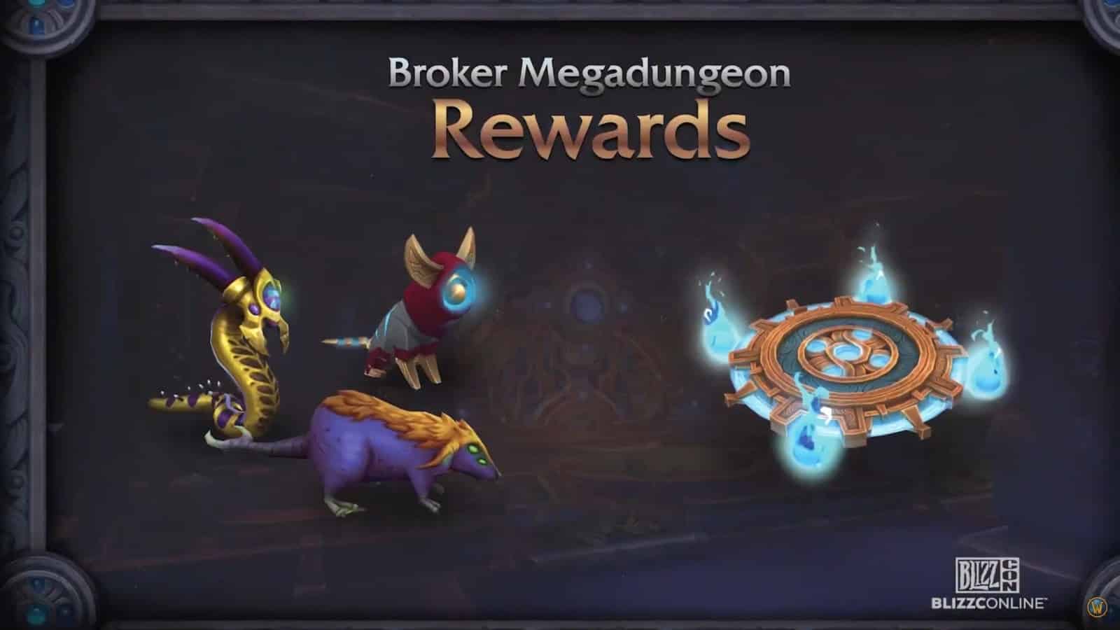 Some of the new minions which will become available in Patch 9.1 including a Shadowlands themed rat minion