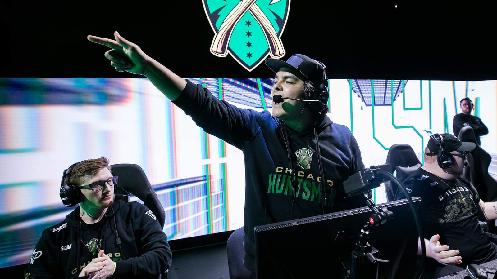 Matthew "Formal" Piper stands and calls out to a team mate off screen during his time with the Chicago Huntsman