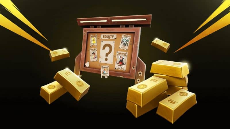 A signboard appears with a question mark on one of the papers with gold bars lying around it on a black background.
