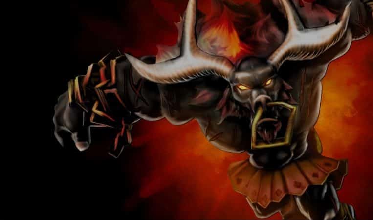 The Black Alistair skin, featuring a unique black and red colour scheme for the champion
