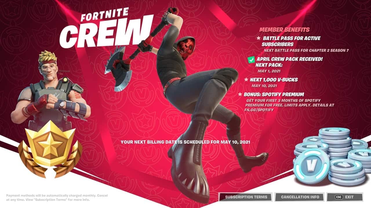 Fortnite Crew: “Deimos” Exclusive May Skin Confirmed, Subscribers To Receive Weekly Bonuses