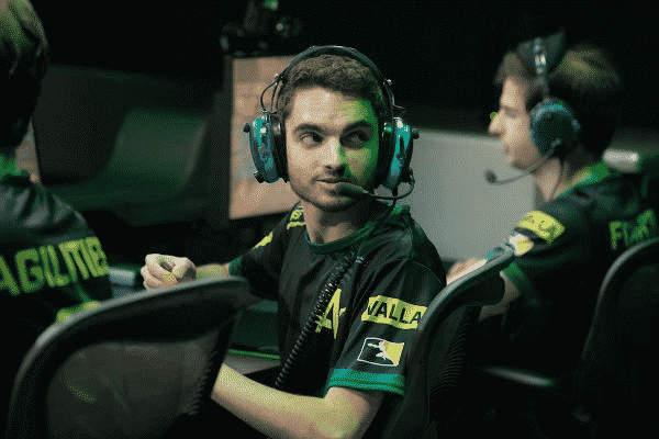 Kyle "KSF" Frandanisa looks toward a team mate during a live game of Overwatch