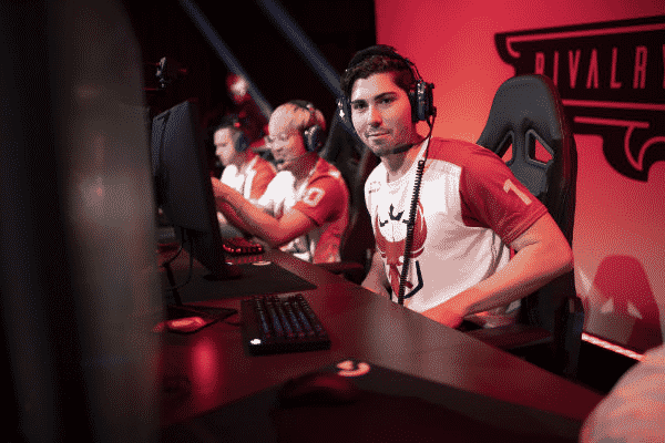 Blake "Gator" Scott smiles at the camera as he and fellow Atlanta Reign team mates get ready for a game