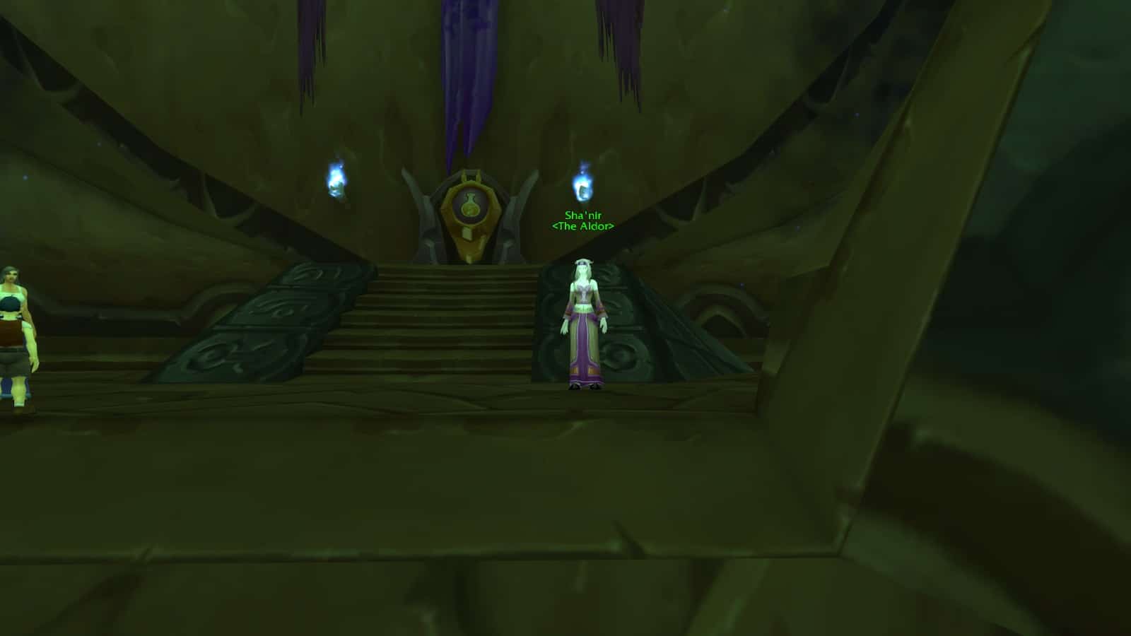 An in-game screenshot from World of Warcraft Classic showing the NPC Sha'nir.