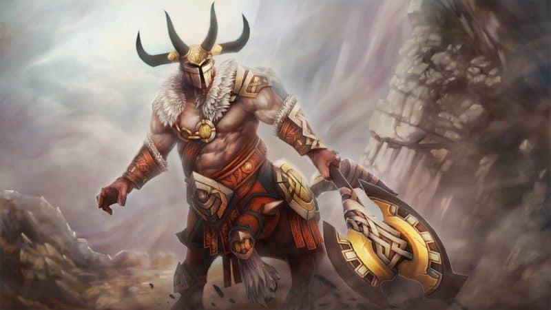 The mighty centaur hero, Centaur Warrunner, strides through a forest in the Unbroken Stallion set
