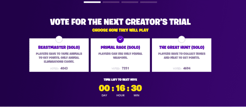 Three white boxes appear on a purple background, each with a Lantern Trials challenge description, with the prompt telling players to choose a challenge above.