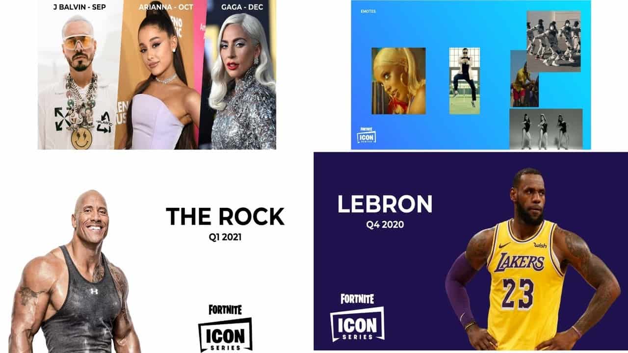 Fortnite: Leaks Reveal Upcoming/Scrapped Collaborations With The Rock, Ariana Grande, Lady Gaga & Lebron James
