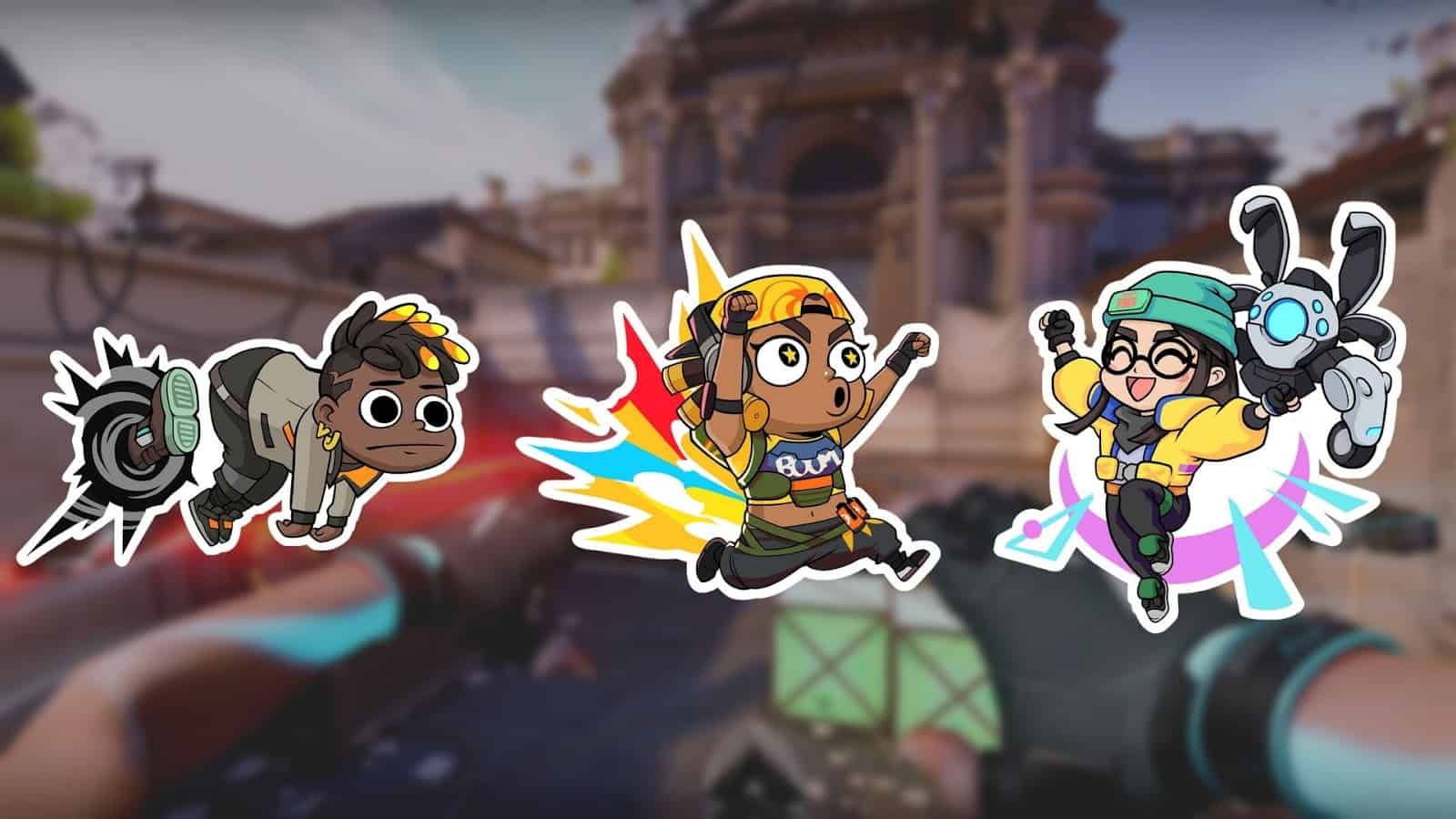 New chibi style sprays of Phoenix, Raze and Killjoy