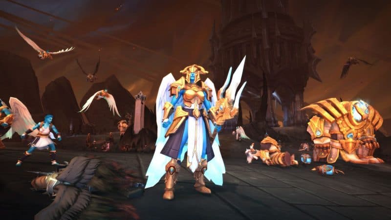 The Kyrian covenant are angel like beings who make their home in the city of Bastion