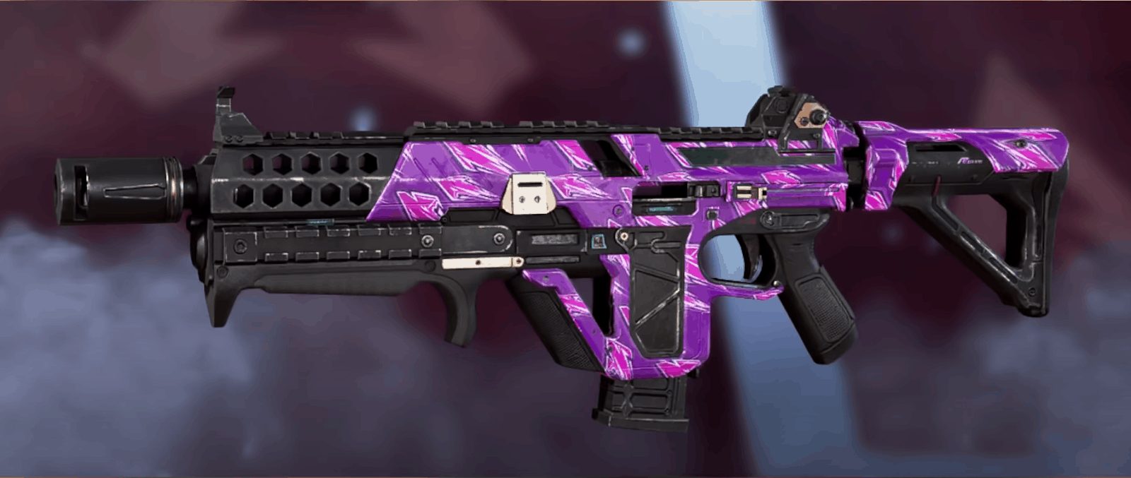 The rare Vapor Trail skin for the Volt Weapon, featuring a purple and pink vaporwave style accent