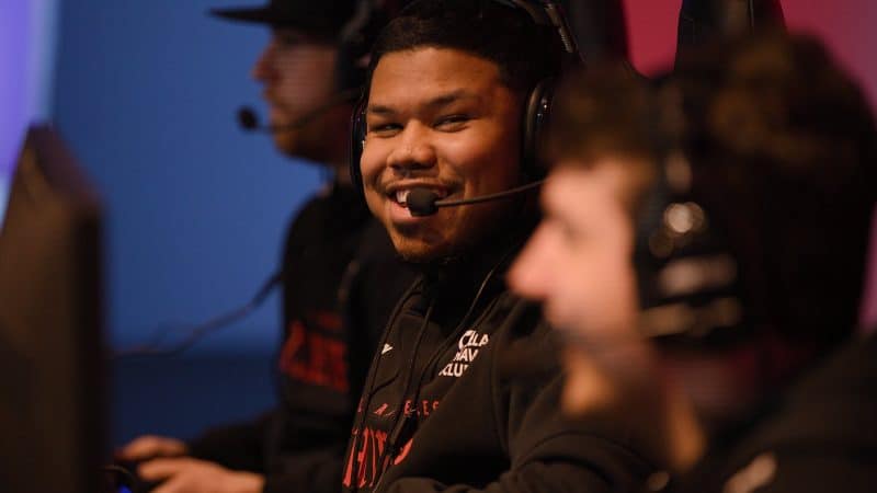 Kenneth "Kenny" Williams jokes with team mates ahead of a game of Call of Duty