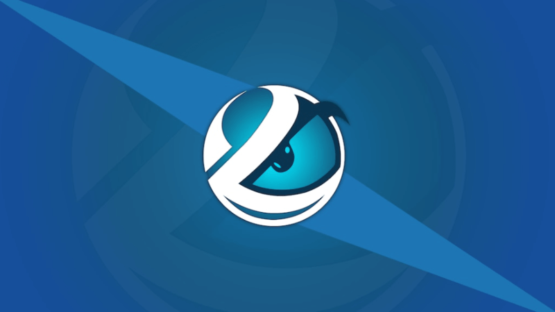 The logo for Luminosity Gaming, a blue eye surrounded by a white L shape