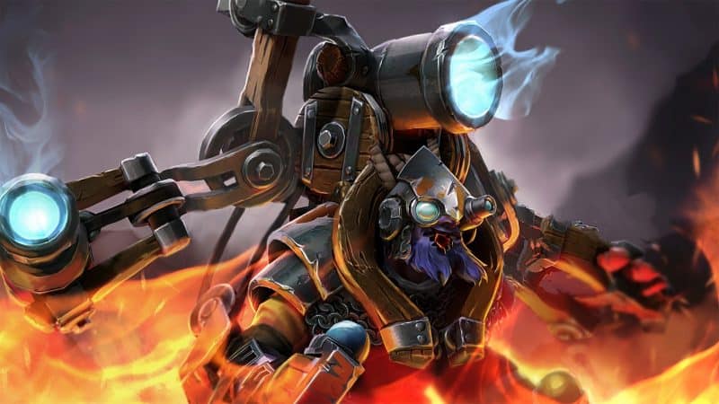 The hero, Tinker, powers up his jetpack to charge into the fray