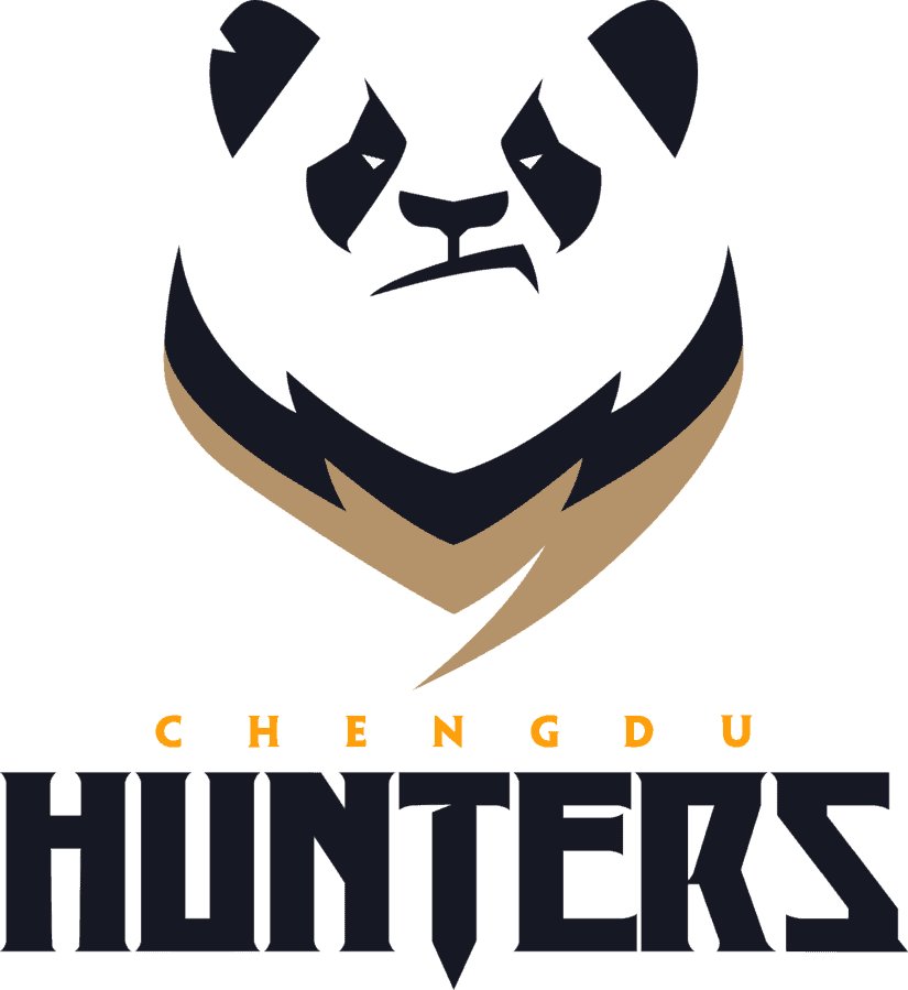 The Chengdu Hunters logo; the face of an angry Panda