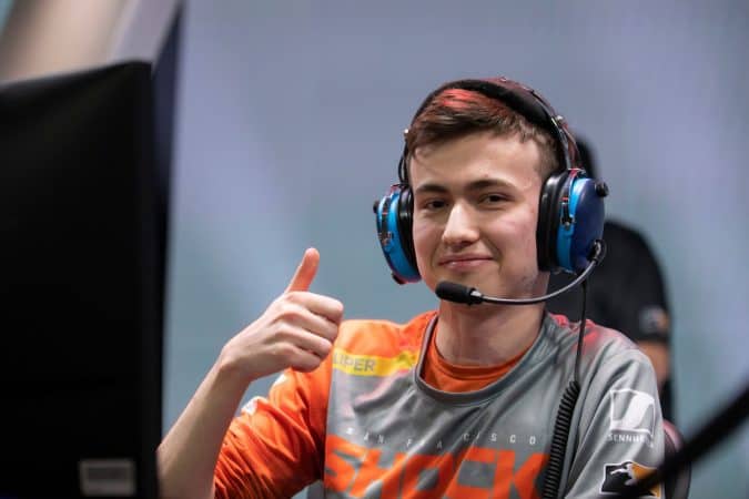 Super on stage during a game.
