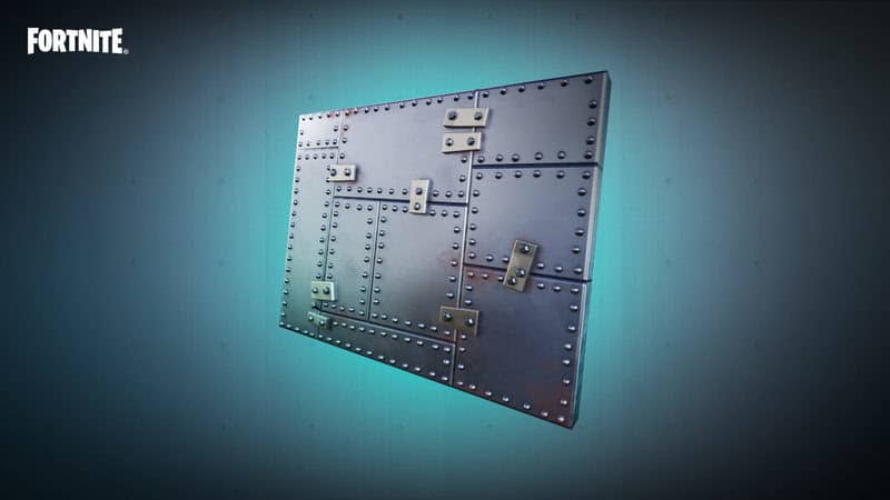 The new armored wall trap available in Fortnite, a reinforced steel wall