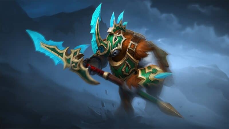 Magnus, the Magnoceros, a bi-pedal rhinocerus like hero from the game Dota 2