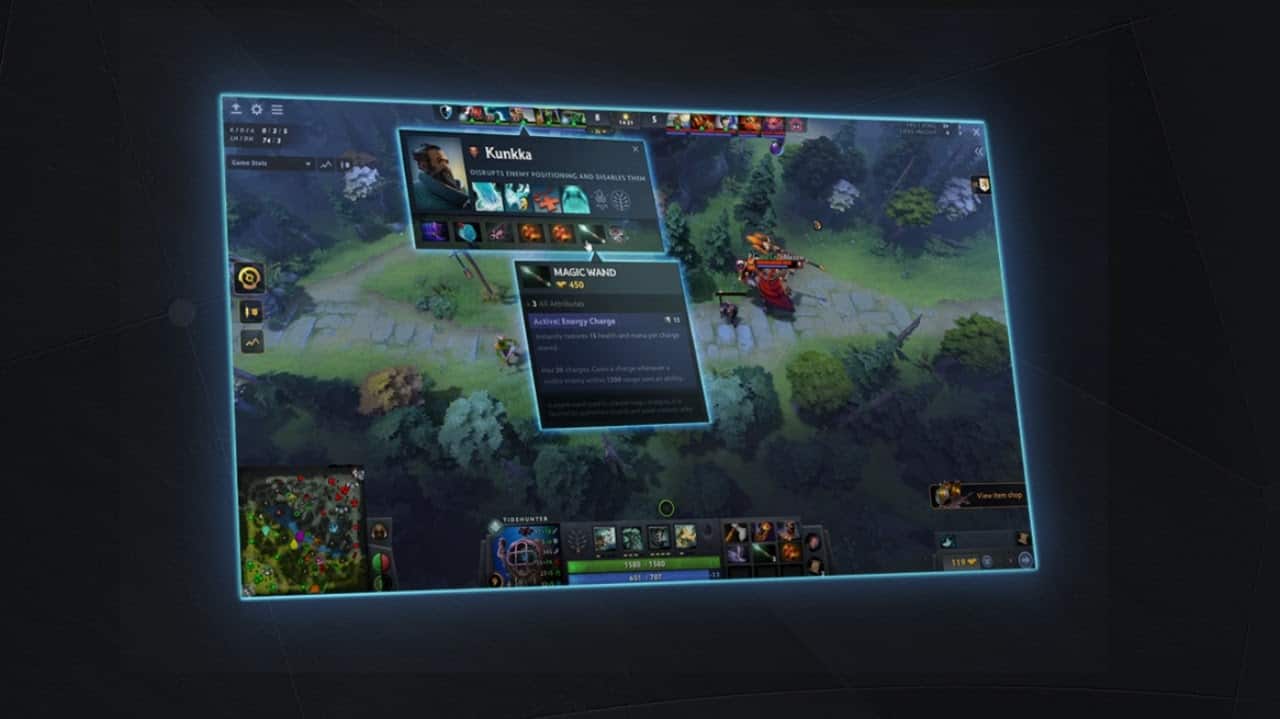 A screenshot of the Dota 2 TI10 Twitch integration, showing off the settings during a game.