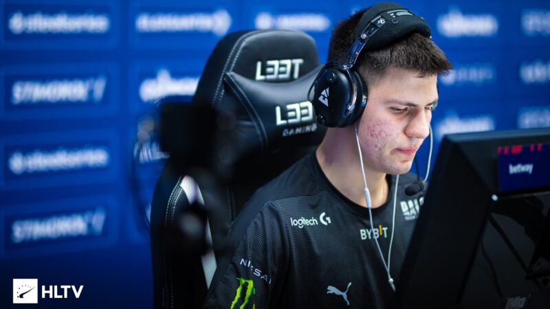 Valerii "b1t" Vakhovskyi takes a moment to focus during a live game of CS:GO