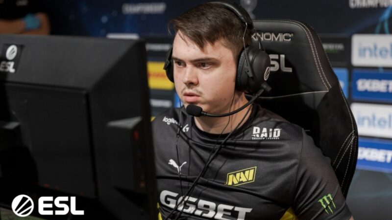 Denis "electronic" Sharipov sits at the PC with headset on during a CS:GO match