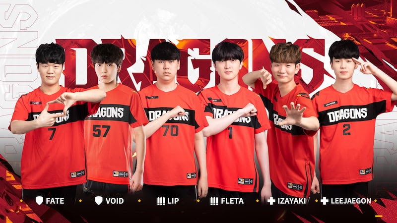 The Shanghai Dragons Starting Six in the Overwatch League 2021 Grand Finals