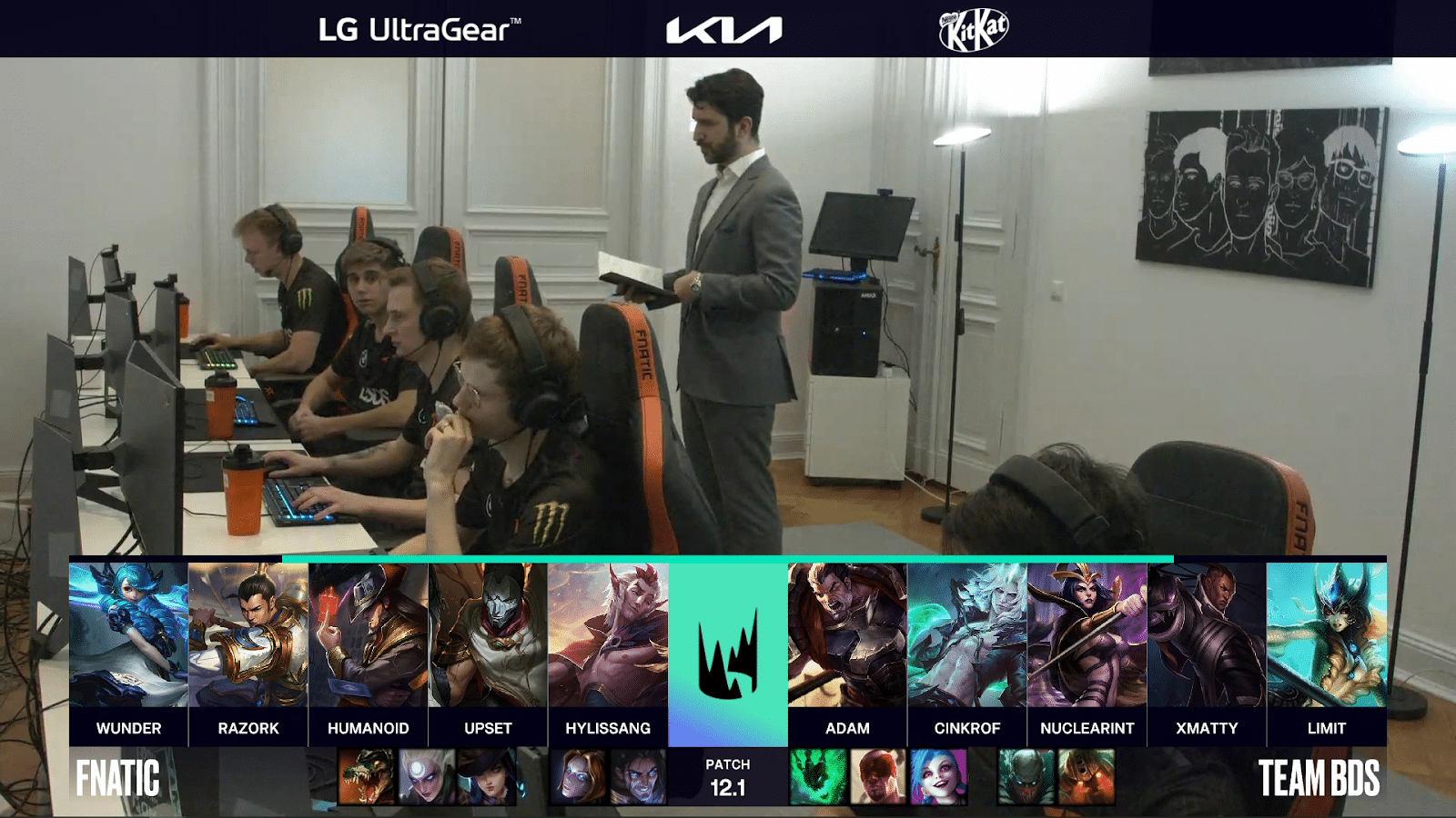 Fnatic at their PCs during their game against BDS