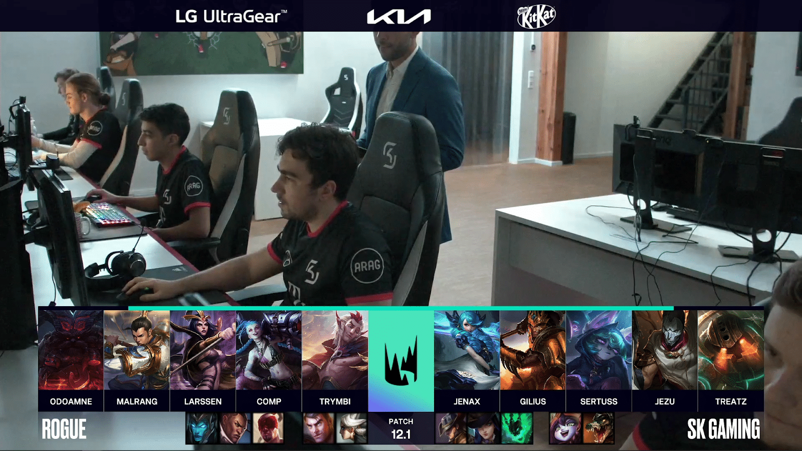 SK Gaming at their PCs during their game against Rogue