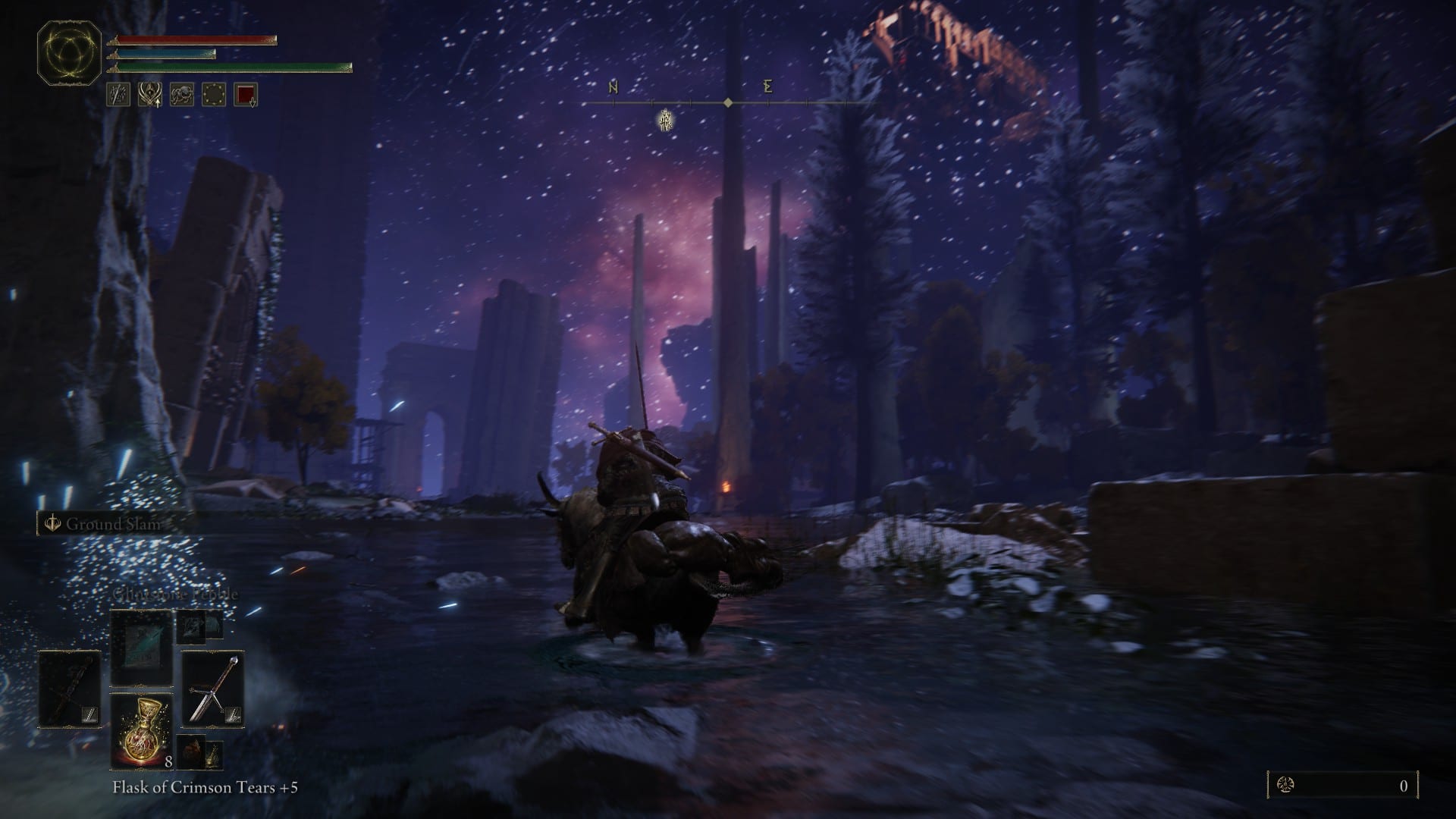 A shadowy, twilight forest; one of the many areas to explore in Elden Ring