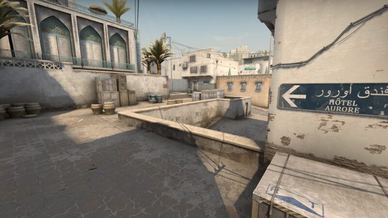 A screencap from the CS:GO map, Dust 2
