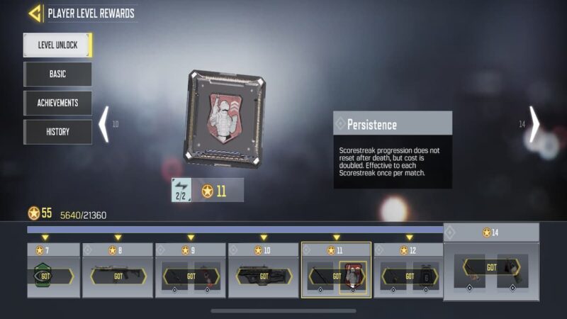CODM Persistence Perk
