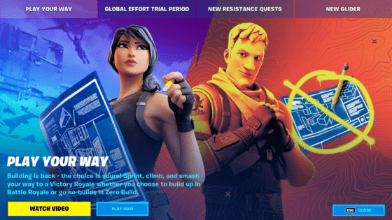 Fortnite: Building Returns to Public Matches