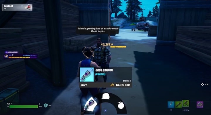 Chug Cannon Location Fortnite C3 S3 Exotic Weapons map