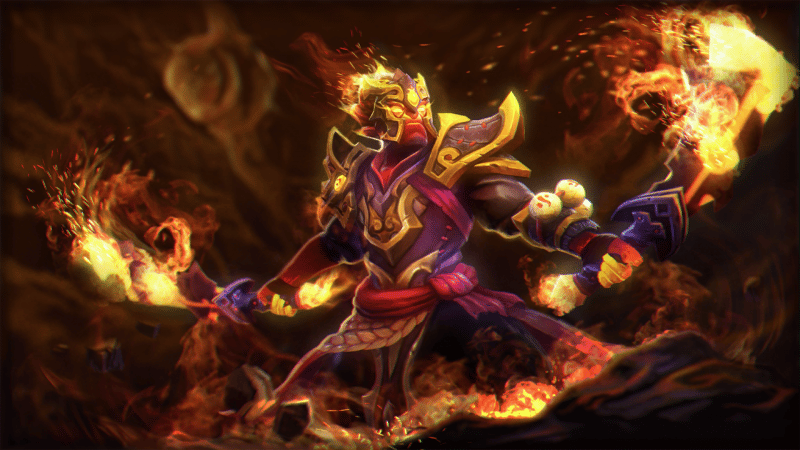 Ember Spirit uses Flame Guard to guard himself from magical attacks