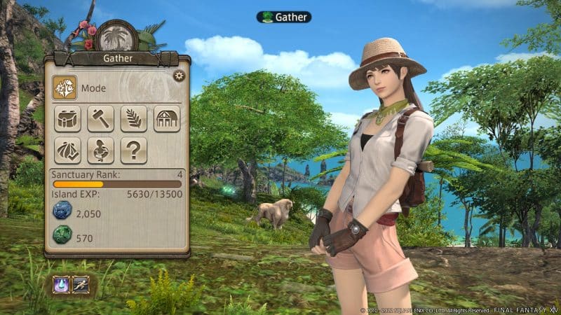 The Island Sanctuary has its own gathering and crafting menu seperate to the normal Disciple of the Land or Hand jobs