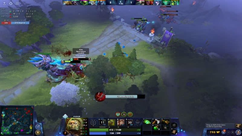Dota 2: Melee Vs. Ranged Heroes - Pudge dismembers Necrophos in mid