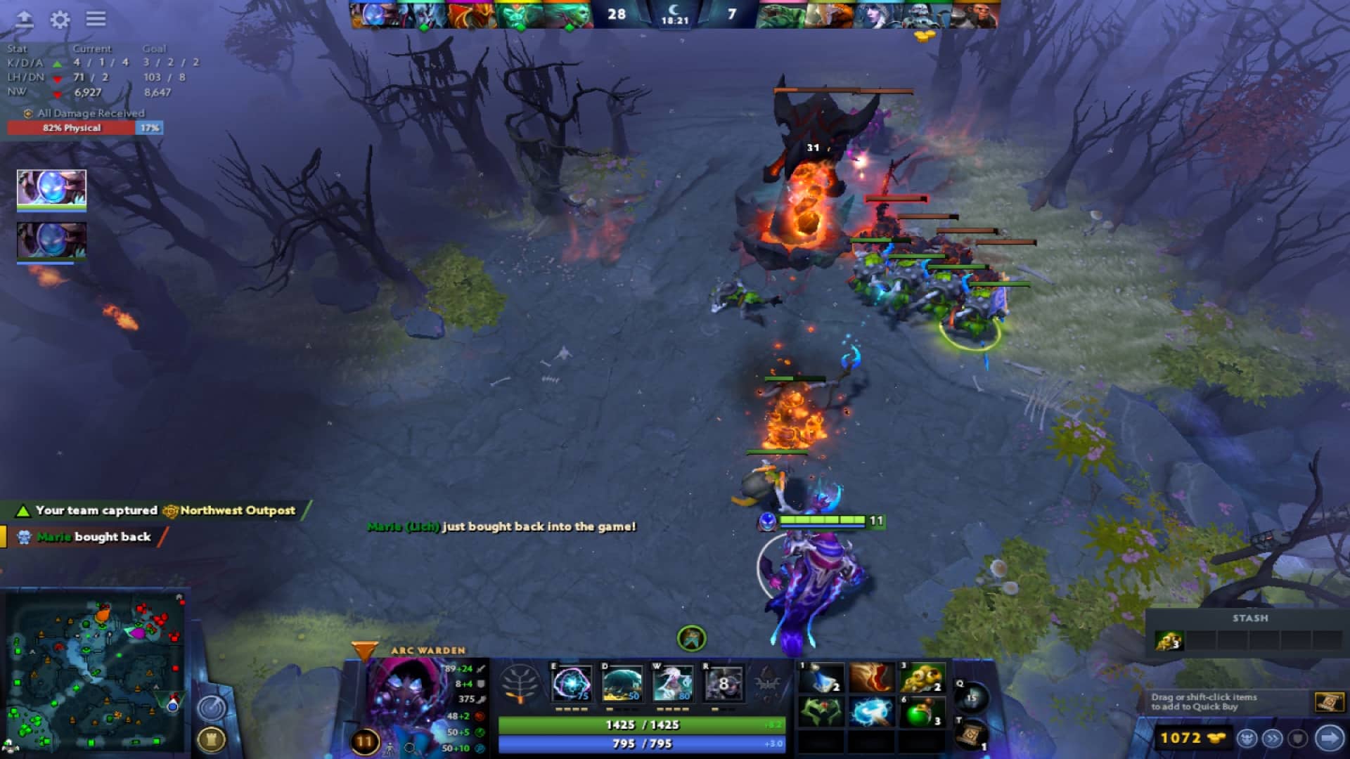 How to play Arc Warden in 7.32 - Maelstrom - Arc Warden free farms in lane