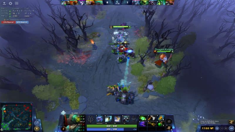 Slark farms in the top lane