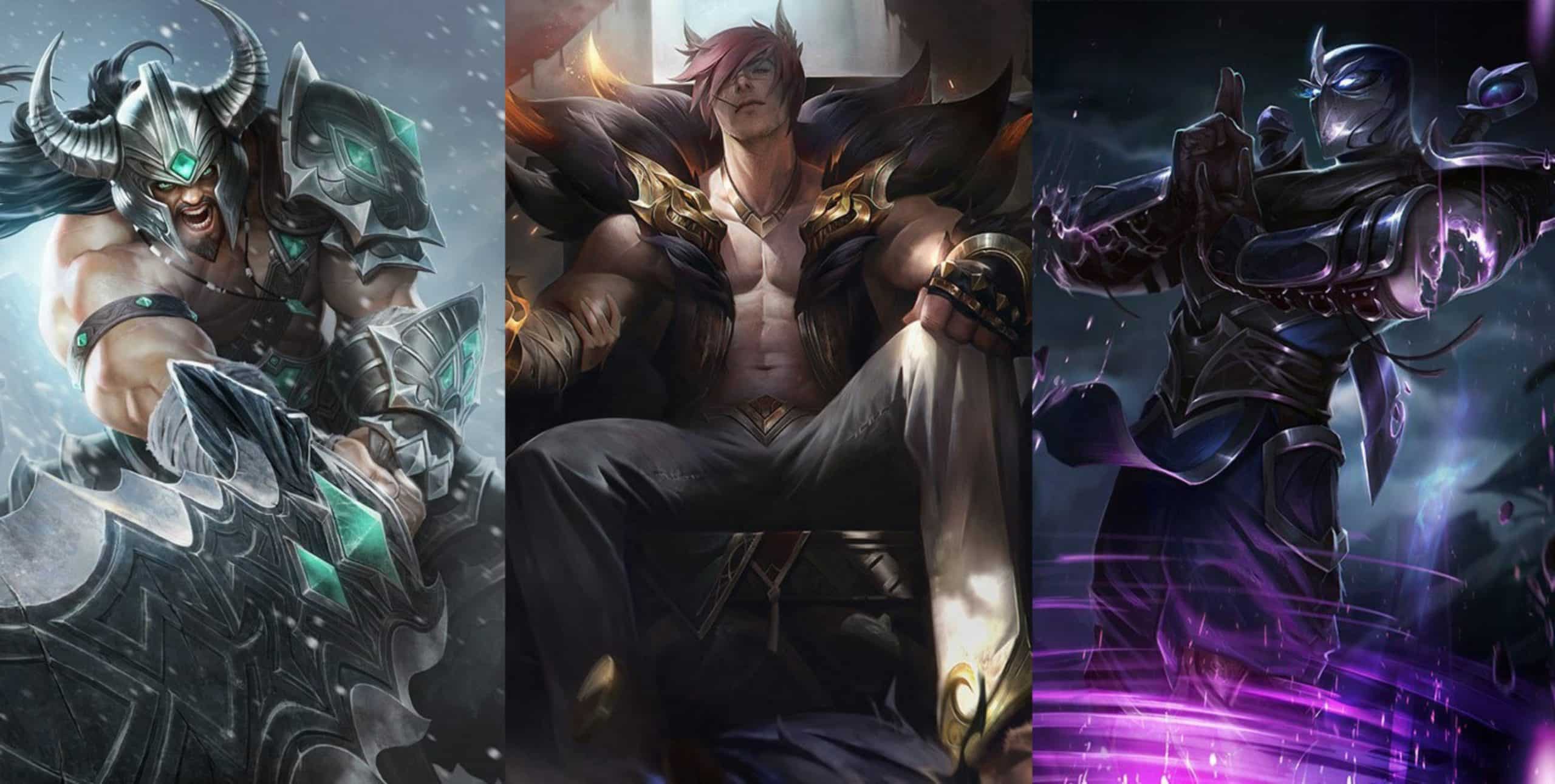 the LoL Champions Shen, Sett and Tryndamere