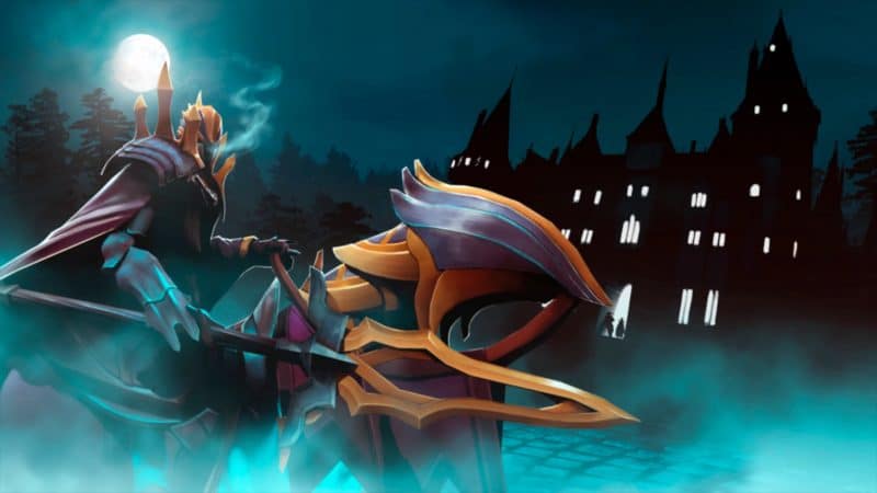 Abaddon steps forth to fight enemies in Dota 2